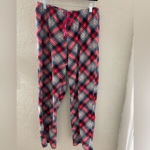 Croft & Barrow Cozy Soft‎ Fleece Plaid Lounge Pants with Drawstring Size Large